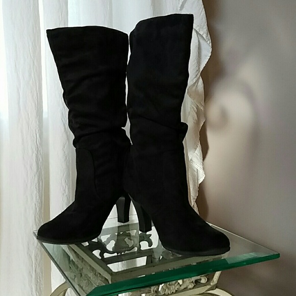 Jaclyn Smith Shoes - Black Suede Like Boot